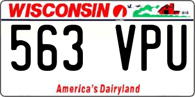 WI license plate 563VPU