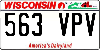 WI license plate 563VPV