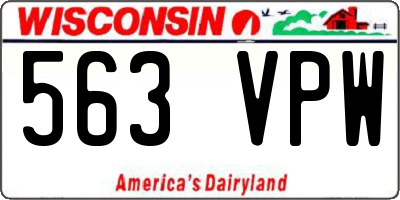 WI license plate 563VPW