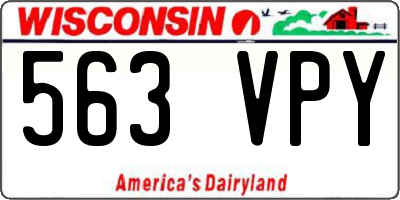 WI license plate 563VPY