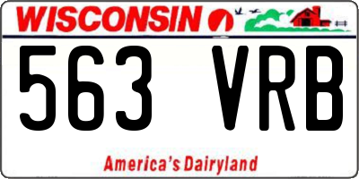 WI license plate 563VRB