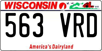 WI license plate 563VRD