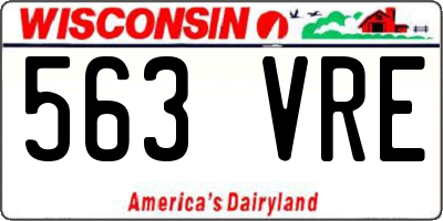 WI license plate 563VRE