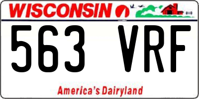 WI license plate 563VRF