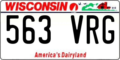 WI license plate 563VRG