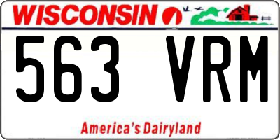 WI license plate 563VRM