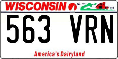 WI license plate 563VRN