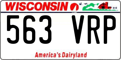 WI license plate 563VRP