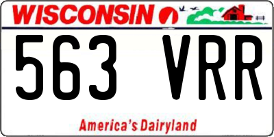 WI license plate 563VRR