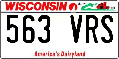 WI license plate 563VRS