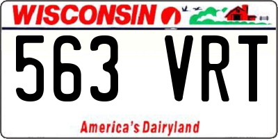 WI license plate 563VRT