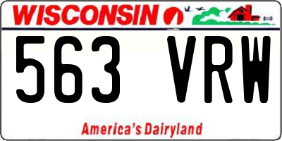 WI license plate 563VRW