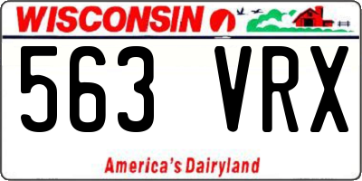 WI license plate 563VRX