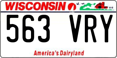 WI license plate 563VRY