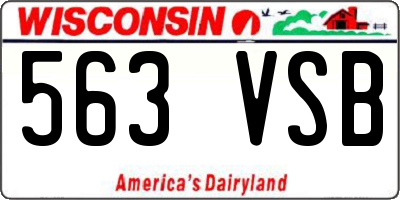 WI license plate 563VSB