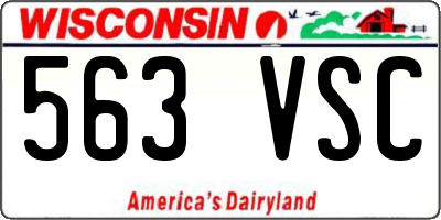 WI license plate 563VSC