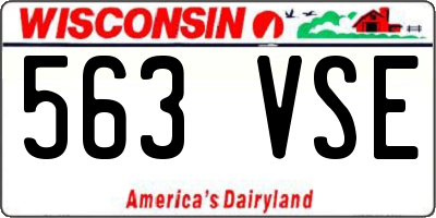 WI license plate 563VSE