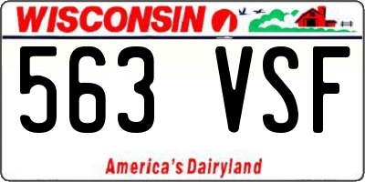 WI license plate 563VSF