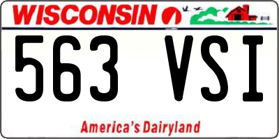 WI license plate 563VSI