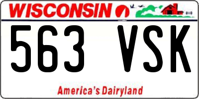 WI license plate 563VSK