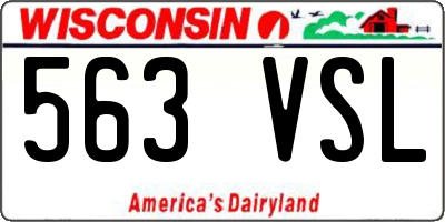 WI license plate 563VSL