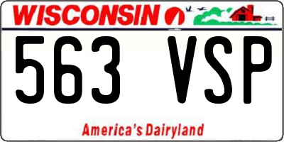 WI license plate 563VSP