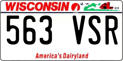 WI license plate 563VSR