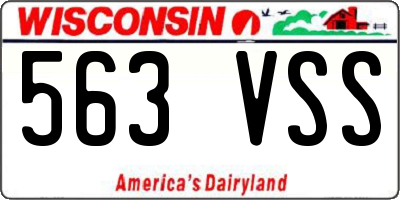 WI license plate 563VSS