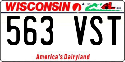 WI license plate 563VST