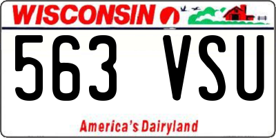 WI license plate 563VSU
