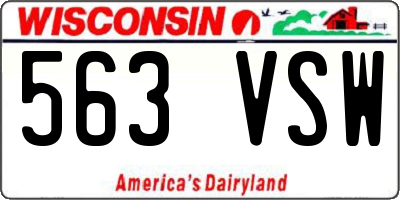 WI license plate 563VSW