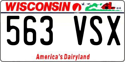 WI license plate 563VSX