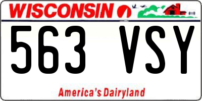 WI license plate 563VSY