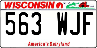 WI license plate 563WJF