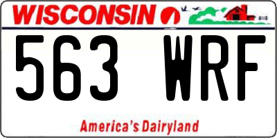 WI license plate 563WRF