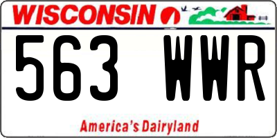 WI license plate 563WWR