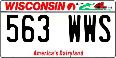 WI license plate 563WWS
