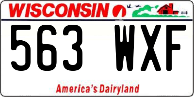 WI license plate 563WXF