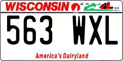 WI license plate 563WXL