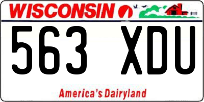 WI license plate 563XDU