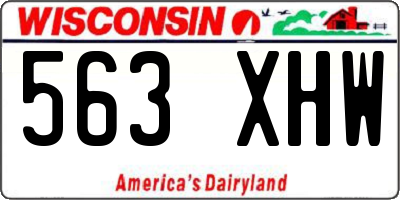WI license plate 563XHW