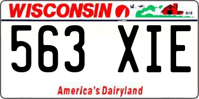 WI license plate 563XIE