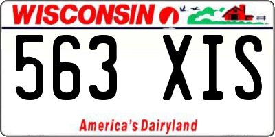 WI license plate 563XIS