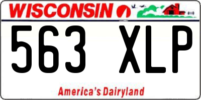 WI license plate 563XLP