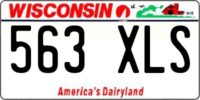 WI license plate 563XLS