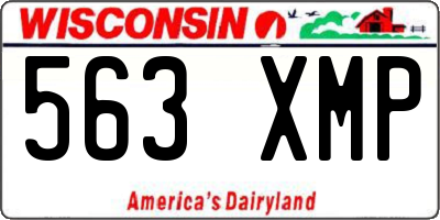 WI license plate 563XMP