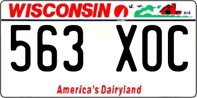 WI license plate 563XOC