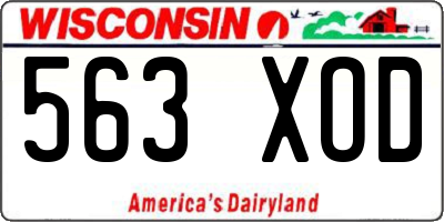 WI license plate 563XOD