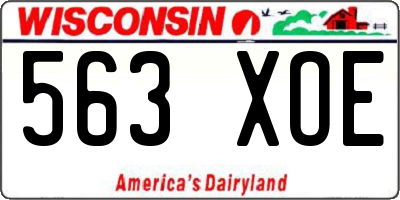 WI license plate 563XOE
