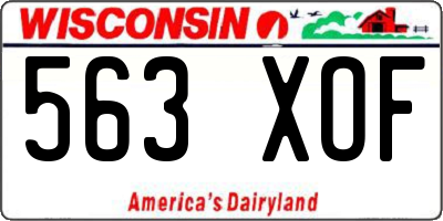 WI license plate 563XOF